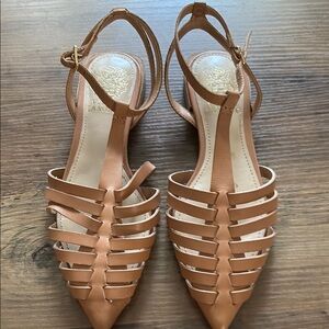 Vince Camuto Tan Leather Sandals with Ankle Strap